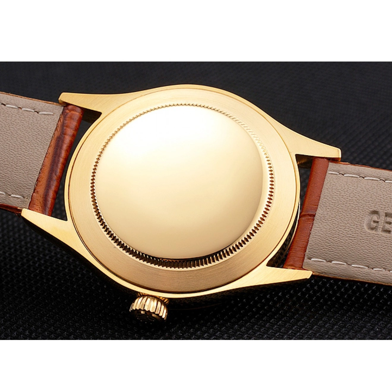 Good copy rolex watches Dial Light Leather Brown Swiss Strap Rolex Gold Gold Datejust Case 0806